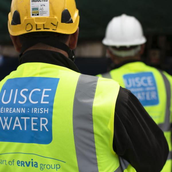 Irish Water workers carrying out water works