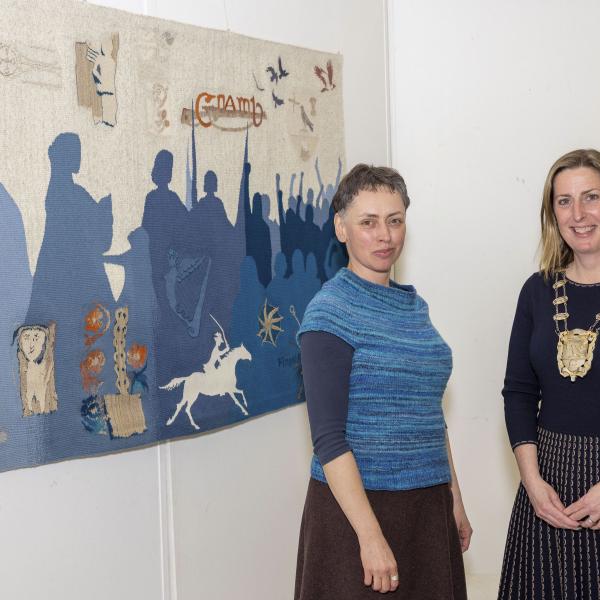 Women of Fingal Tapestry Launch Mayor and Artist
