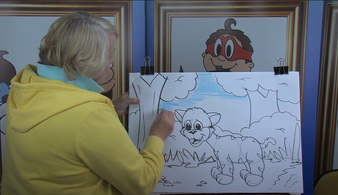 Drawing a tiger cub.